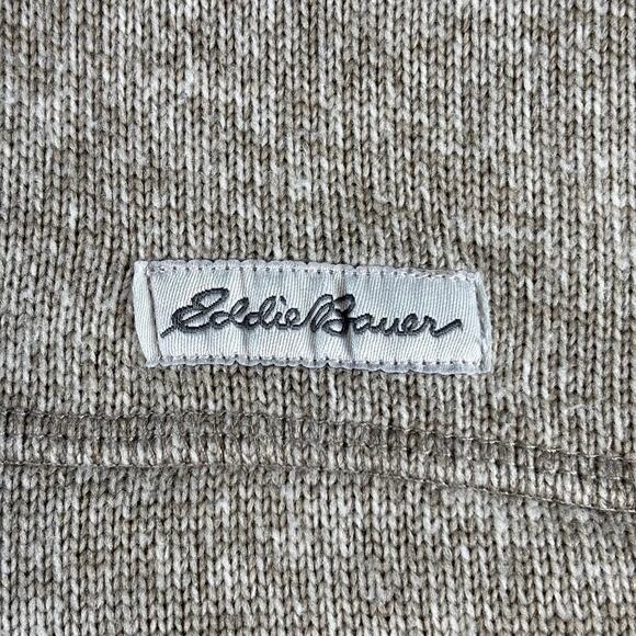 Eddie Bauer Quarter Zip Pullover Sweater Fleece Tan Men's Large - Picture 9 of 11